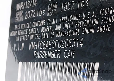 2014 Hyundai Veloster Turbo W/Blue из США, поврежденный, VIN KMHTC6AE3EU206314